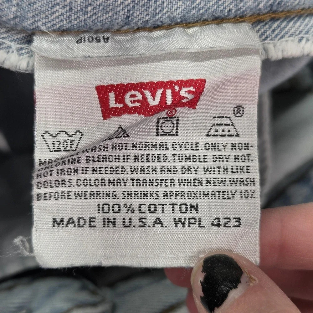 Vintage Levis 501 Jeans Mens‎ Light Wash Button Fly USA Stains 90s Fits 28x31